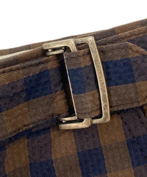 UMIT BENAN（ウミットベナン）UMIT BENAN (ウミットベナン) チェックハーフパンツ ブラウン×ネイビー サイズ:44の古着・服飾アイテム