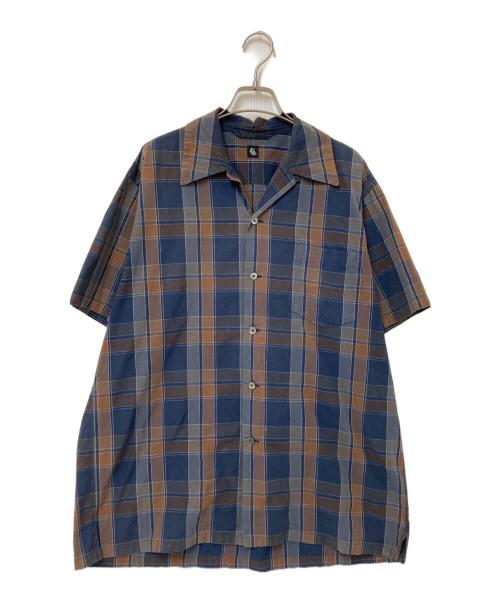KAPTAIN SUNSHINE（キャプテンサンシャイン）KAPTAIN SUNSHINE (キャプテンサンシャイン) チェックオープンカラーシャツ ブラウン×ネイビー サイズ:40の古着・服飾アイテム