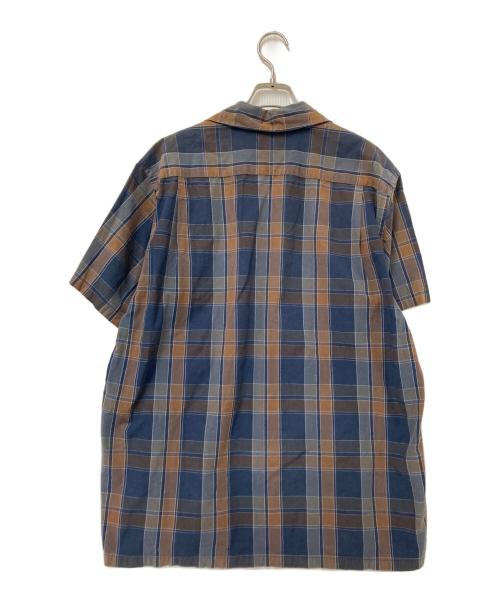 KAPTAIN SUNSHINE（キャプテンサンシャイン）KAPTAIN SUNSHINE (キャプテンサンシャイン) チェックオープンカラーシャツ ブラウン×ネイビー サイズ:40の古着・服飾アイテム
