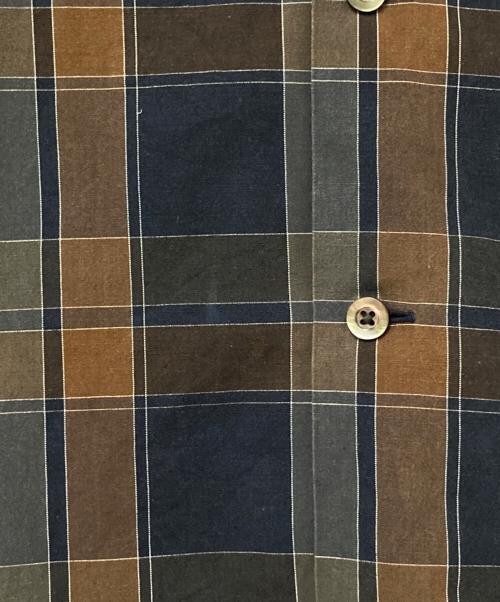 KAPTAIN SUNSHINE（キャプテンサンシャイン）KAPTAIN SUNSHINE (キャプテンサンシャイン) チェックオープンカラーシャツ ブラウン×ネイビー サイズ:40の古着・服飾アイテム