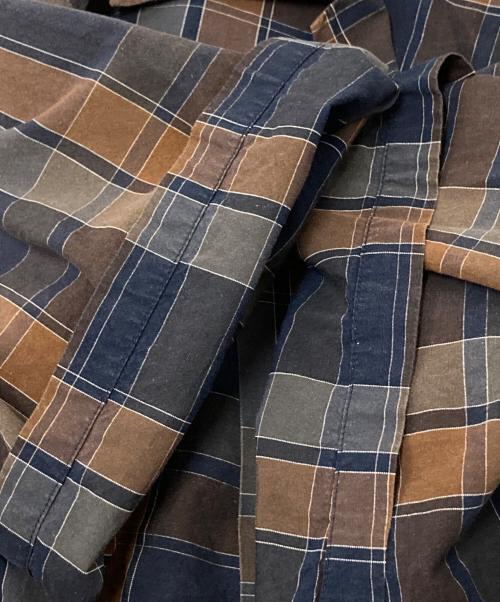 KAPTAIN SUNSHINE（キャプテンサンシャイン）KAPTAIN SUNSHINE (キャプテンサンシャイン) チェックオープンカラーシャツ ブラウン×ネイビー サイズ:40の古着・服飾アイテム