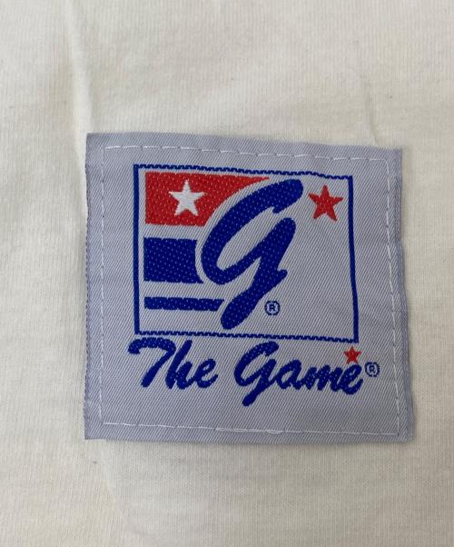 THE GAME（ザゲーム）THE GAME (ザゲーム) 90‘SプリントTシャツ ホワイト×ブルー サイズ:XLの古着・服飾アイテム