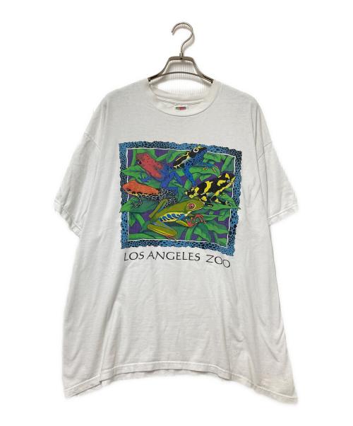 FRUIT OF THE LOOM（フルーツオブザルーム）FRUIT OF THE LOOM (フルーツオブザルーム) 90‘SフロッグプリントTシャツ ホワイト サイズ:XLの古着・服飾アイテム