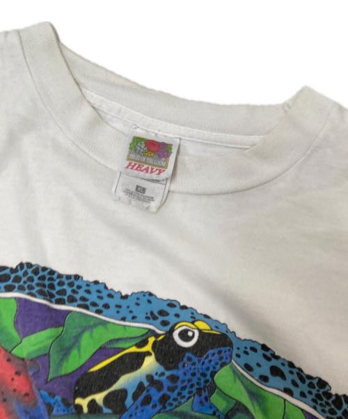 FRUIT OF THE LOOM（フルーツオブザルーム）FRUIT OF THE LOOM (フルーツオブザルーム) 90‘SフロッグプリントTシャツ ホワイト サイズ:XLの古着・服飾アイテム