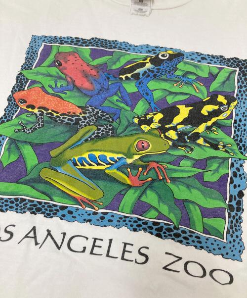 FRUIT OF THE LOOM（フルーツオブザルーム）FRUIT OF THE LOOM (フルーツオブザルーム) 90‘SフロッグプリントTシャツ ホワイト サイズ:XLの古着・服飾アイテム