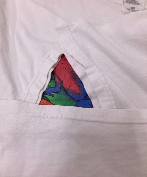 FRUIT OF THE LOOM（フルーツオブザルーム）FRUIT OF THE LOOM (フルーツオブザルーム) 90‘SフロッグプリントTシャツ ホワイト サイズ:XLの古着・服飾アイテム