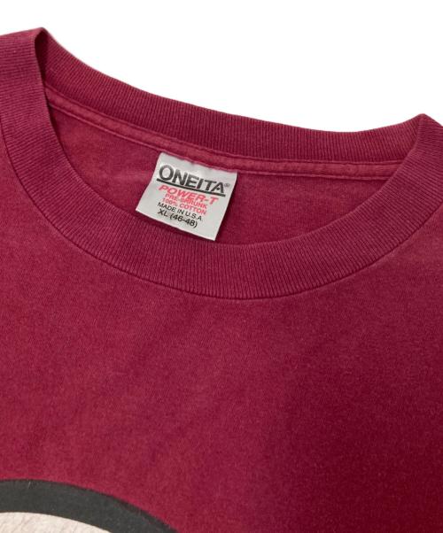 ONEITA（オニータ）ONEITA (オニータ) 90`SプリントTシャツ レッド×ブラック サイズ:XLの古着・服飾アイテム