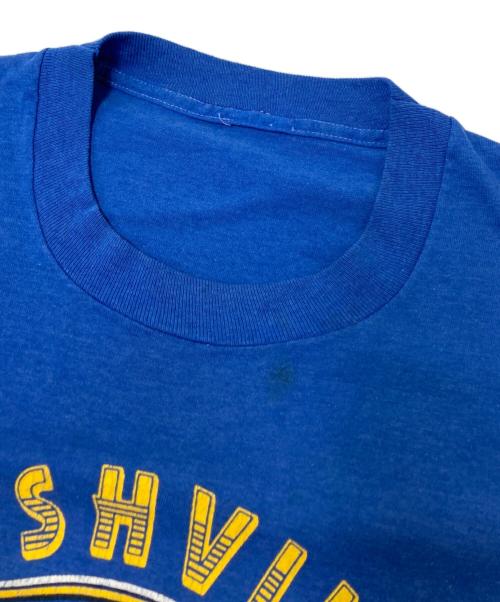 USED（ユーズド）USED (ユーズド) 90‘SプリントTシャツ ブルー×イエロー サイズ:下記参照の古着・服飾アイテム