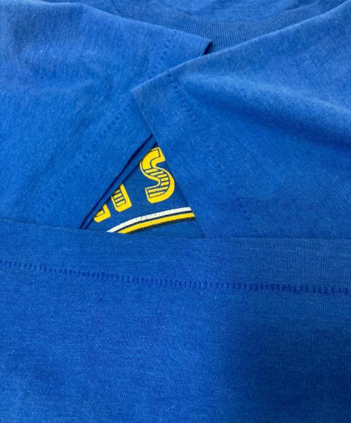 USED（ユーズド）USED (ユーズド) 90‘SプリントTシャツ ブルー×イエロー サイズ:下記参照の古着・服飾アイテム