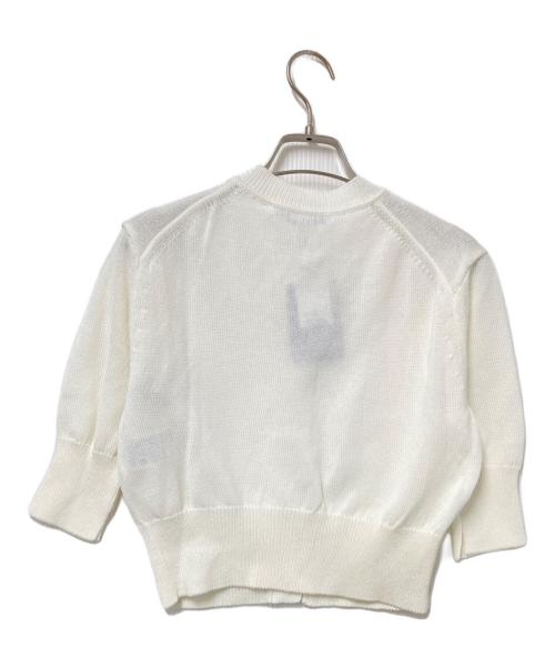 ESTNATION（エストネーション）ESTNATION (エストネーション) コットンショートスリーブクロップドカーディガン ホワイト サイズ:F 未使用品の古着・服飾アイテム