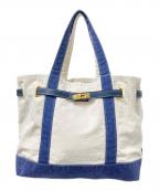 SITA PARANTICAシータパランティカ）の古着「COTTON CANVAS TOTE M」｜ホワイト×ネイビー