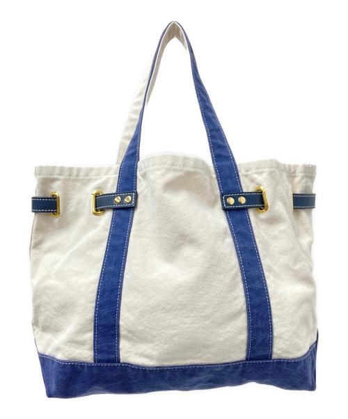 SITA PARANTICA（シータパランティカ）SITA PARANTICA (シータパランティカ) COTTON CANVAS TOTE M ホワイト×ネイビー サイズ:下記参照 未使用品の古着・服飾アイテム