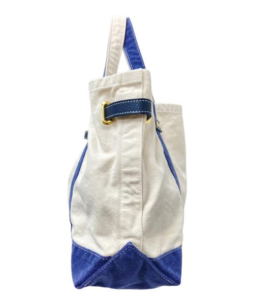SITA PARANTICA（シータパランティカ）SITA PARANTICA (シータパランティカ) COTTON CANVAS TOTE M ホワイト×ネイビー サイズ:下記参照 未使用品の古着・服飾アイテム