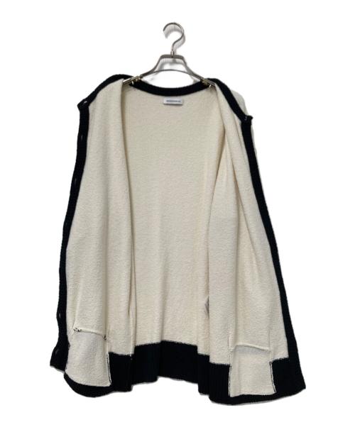 MADISON BLUE（マディソンブルー）MADISON BLUE (マディソンブルー) パール釦 カーディガン ホワイト×ブラック サイズ:Sの古着・服飾アイテム
