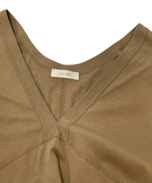 DES PRES（デ プレ）DES PRES (デ プレ) ハイツストコットンジャージー Vネックチュニックプルオーバー ベージュ サイズ:Sの古着・服飾アイテム