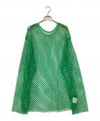MAISON SPECIALメゾンスペシャル）の古着「ビックメッシュトップス」｜グリーン