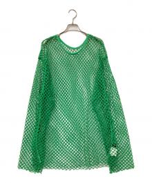 MAISON SPECIAL（メゾンスペシャル）の古着「ビックメッシュトップス」｜グリーン