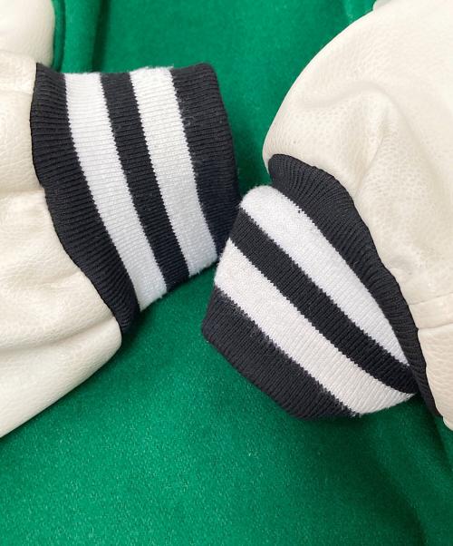 HARSH AND CRUEL（ハーシュアンドクルーエル）HARSH AND CRUEL (ハーシュアンドクルーエル) レザー切替ジャケット グリーン サイズ:下記参照の古着・服飾アイテム