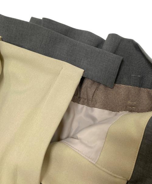 UNITED TOKYO（ユナイテッドトーキョー）UNITED TOKYO (ユナイテッドトーキョー) アシメベルテッドバイカラーパンツ ベージュ×グレー サイズ:3の古着・服飾アイテム