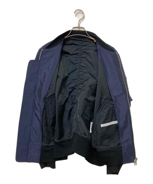 JOHN LAWRENCE SULLIVAN（ジョン ローレンス サリバン）JOHN LAWRENCE SULLIVAN (ジョン ローレンス サリバン) デザインショートブルゾン ネイビー×ブラック サイズ:34の古着・服飾アイテム
