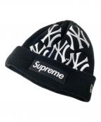 SUPREME×New Era×NEW YORK YANKEESシュプリーム×ニューエラ×ニューヨークヤンキース）の古着「Box Logo Beanie」｜ブラック×ホワイト