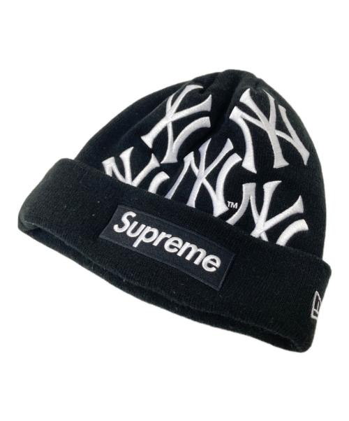SUPREME（シュプリーム）SUPREME (シュプリーム) New Era (ニューエラ) NEW YORK YANKEES (ニューヨークヤンキース) Box Logo Beanie ブラック×ホワイト サイズ:下記参照の古着・服飾アイテム