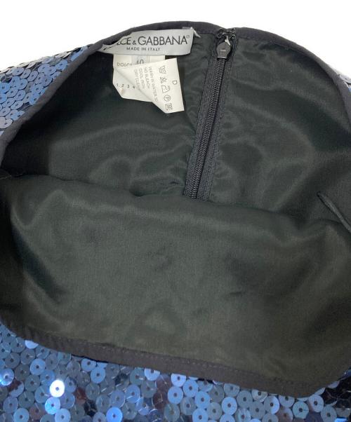 DOLCE & GABBANA（ドルチェ＆ガッバーナ）DOLCE & GABBANA (ドルチェ＆ガッバーナ) スパンコールスカート ブルー サイズ:40の古着・服飾アイテム