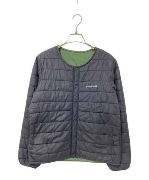 mont-bell（モンベル）mont-bell (モンベル) リバーシブルダウンジャケット ブラック×グリーン サイズ:キッズ規格:160の古着・服飾アイテム