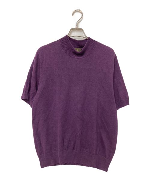 Paul Stuart（ポールスチュアート）Paul Stuart (ポールスチュアート) 半袖サマーニット パープル サイズ:48の古着・服飾アイテム