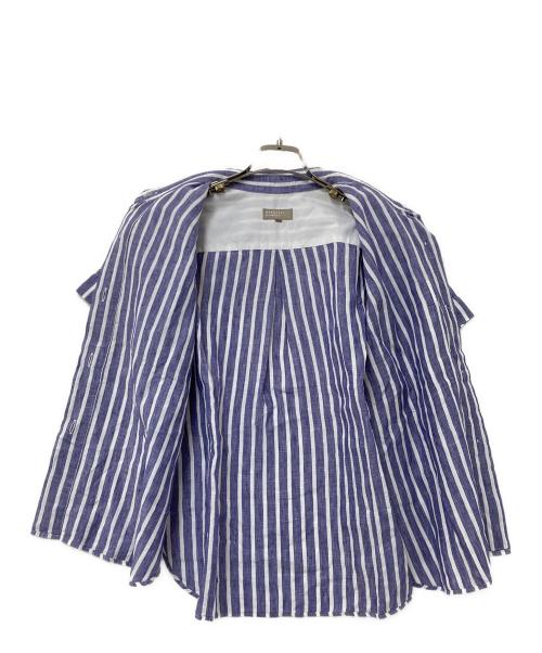 MARGARET HOWELL（マーガレットハウエル）MARGARET HOWELL (マーガレットハウエル) WIDE STRIPE LINEN ブルー×ホワイト サイズ:1の古着・服飾アイテム