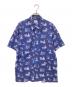 MOMOTARO JEANS（桃太郎ジーンズ）の古着「桃太郎柄ハワイアンシャツ」｜ブルー
