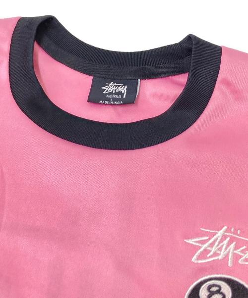 stussy（ステューシー）stussy (ステューシー) フットボールTシャツ ピンク サイズ:Lの古着・服飾アイテム