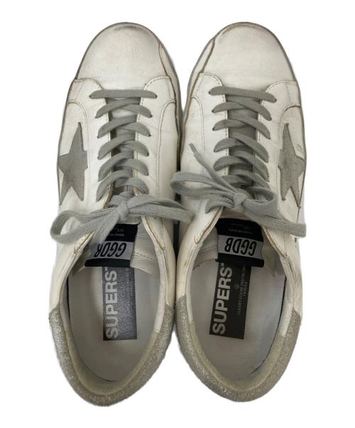 GOLDEN GOOSE（ゴールデングース）GOLDEN GOOSE (ゴールデングース) ヴィンテージ加工レザースニーカー ホワイト×シルバー サイズ:43の古着・服飾アイテム