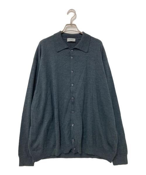JOHN SMEDLEY（ジョンスメドレー）JOHN SMEDLEY (ジョンスメドレー) EXファインメリノウール24ゲージニットシャツカーディガン グレー サイズ:Lの古着・服飾アイテム