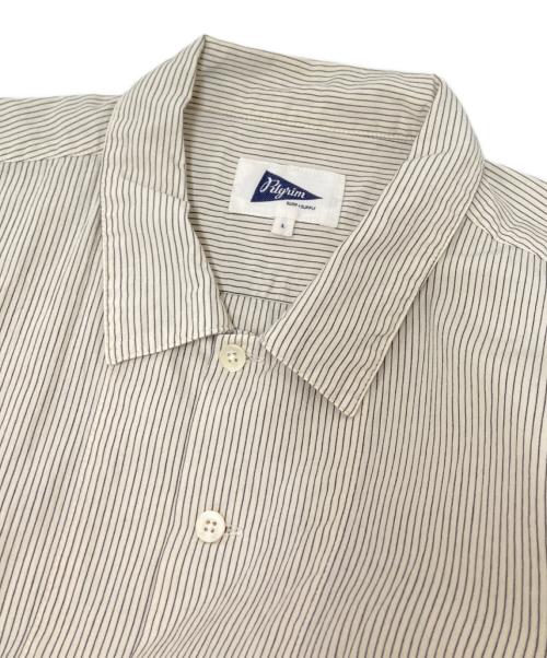 Pilgrim Surf+Supply（ピルグリム サーフサプライ）Pilgrim Surf+Supply (ピルグリム サーフサプライ) Claude Short Sleeve Shirt ホワイト×ネイビー サイズ:Lの古着・服飾アイテム