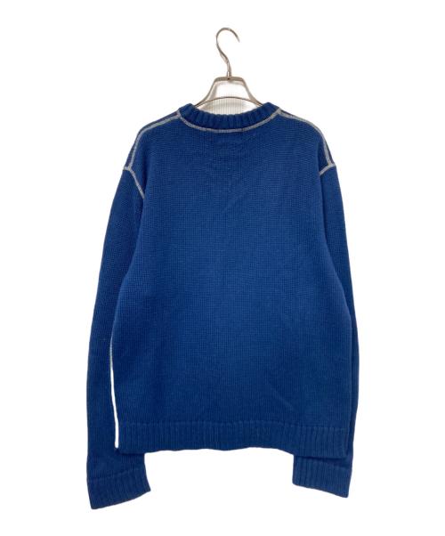 stussy（ステューシー）stussy (ステューシー) ロゴ刺繍ニット ネイビー サイズ:Mの古着・服飾アイテム