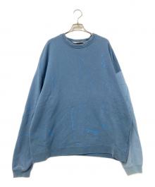 MUSIC SAVED MY LIFE（ミュージック セイブ マイ ライフ）の古着「切替ペイントスウェット」｜ブルー