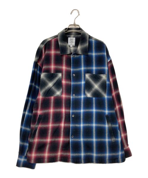 MUSIC SAVED MY LIFE（ミュージック セイブ マイ ライフ）MUSIC SAVED MY LIFE (ミュージック セイブ マイ ライフ) バックプリントチェックシャツ ブラック サイズ:Mの古着・服飾アイテム