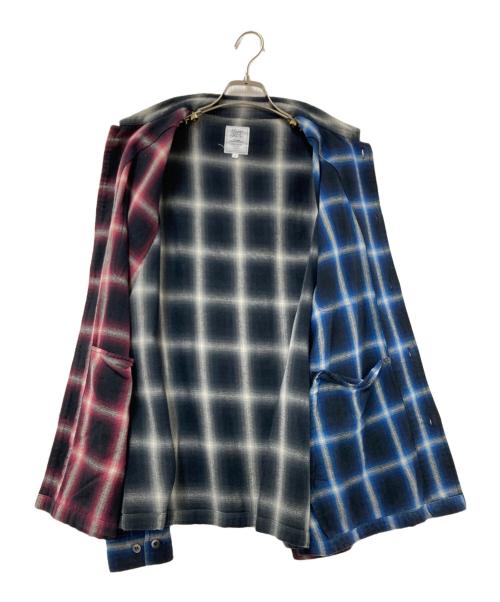 MUSIC SAVED MY LIFE（ミュージック セイブ マイ ライフ）MUSIC SAVED MY LIFE (ミュージック セイブ マイ ライフ) バックプリントチェックシャツ ブラック サイズ:Mの古着・服飾アイテム