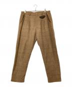 glambグラム）の古着「Windowpane slacks」｜ブラウン