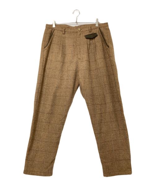 glamb（グラム）glamb (グラム) Windowpane slacks ブラウン サイズ:Lの古着・服飾アイテム