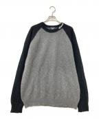 glambグラム）の古着「GB raglan sleeve knit」｜グレー×ブラック