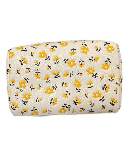 COACH（コーチ）COACH (コーチ) コスメティック ポーチ・フローラル プリント ベージュ×イエロー サイズ:下記参照の古着・服飾アイテム