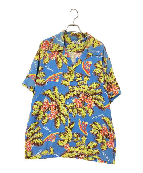 Sun Surf（サンサーフ）Sun Surf (サンサーフ) ハワイアンシャツ ブルー×ブラウン サイズ:Lの古着・服飾アイテム