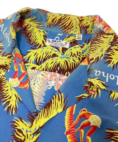 Sun Surf（サンサーフ）Sun Surf (サンサーフ) ハワイアンシャツ ブルー×ブラウン サイズ:Lの古着・服飾アイテム