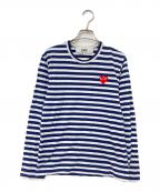 PLAY COMME des GARCONSプレイコムデギャルソン）の古着「ボーダーカットソー」｜ネイビー