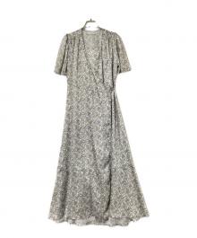 CELFORD（セルフォード）の古着「小花柄カシュクール長袖ワンピース」｜グリーン