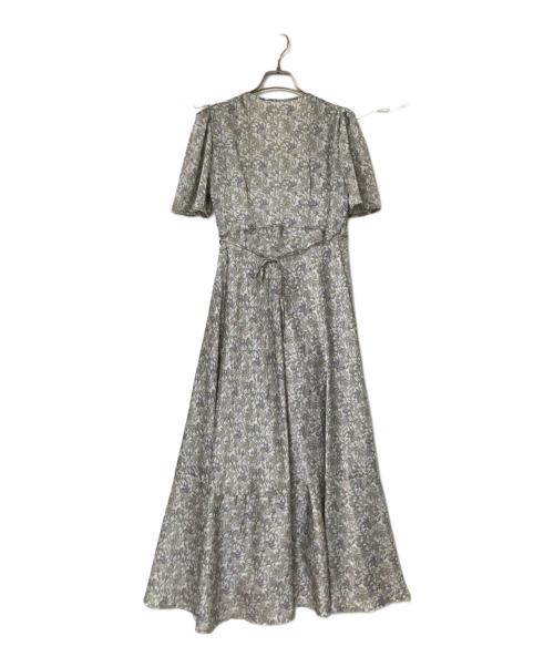 CELFORD（セルフォード）CELFORD (セルフォード) 小花柄カシュクール長袖ワンピース グリーン サイズ:36の古着・服飾アイテム