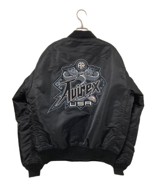 AVIREX（アヴィレックス）AVIREX (アヴィレックス) MA-1 TWIN DRAGON ブラック サイズ:XLの古着・服飾アイテム