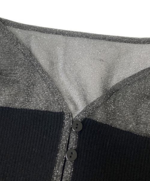 riu（リウ）riu (リウ) Sheer switching knit cardigan ブラック サイズ:下記参照の古着・服飾アイテム